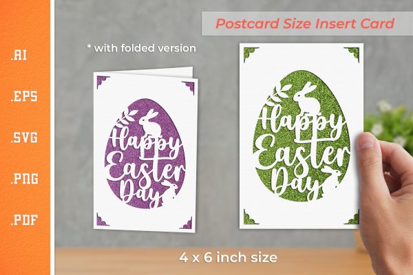 Easter Insert Card Paper Cut SVG 1 - Postcard Size Online
