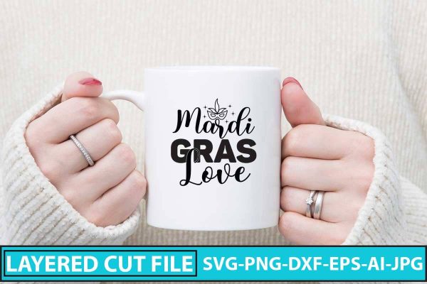 Mardi Gras Love SVG Cut File Online now