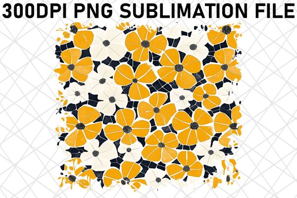Blossom Wonderland Sublimation Pattern, Vibrant Bloom PNG Design, Blooming Delight, Garden Vibes Fashion