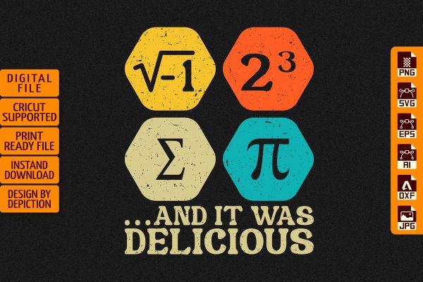 And It Was Delicious T-Shirt, National Pie Day T-Shirt, Pie Day Typography T-Shirt Print Template For Discount
