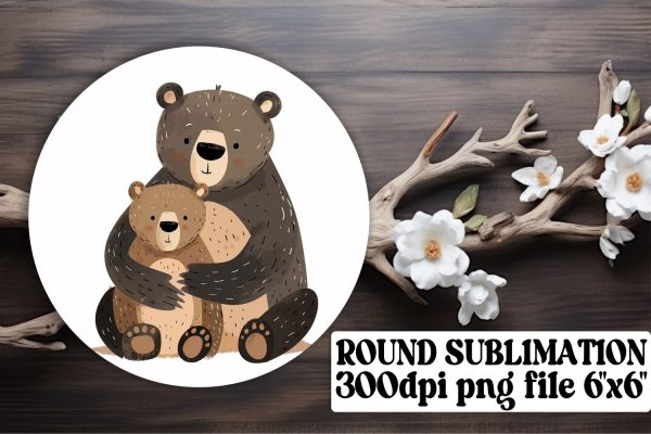 Cute Terry Bear Sublimation Design, Adorable Mother s Day Artwork Discount