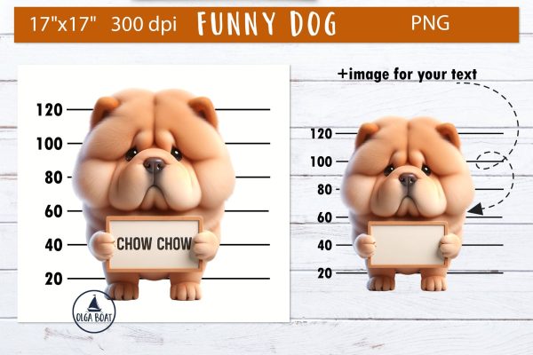 Chow chow clipart dog | Funny dog illustration Sale