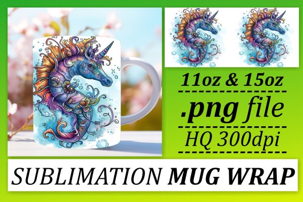 Colorful Ocean Fish Mug Wrap Sublimation Design Online Hot Sale