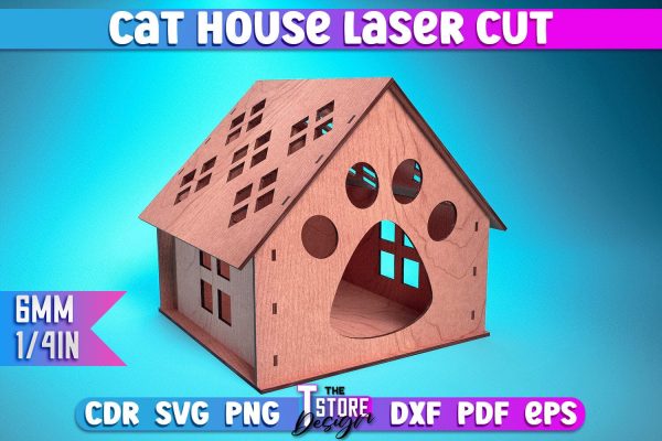 Cat House Laser Cut | Pets House Laser Cut Design | CNC Files Fashion