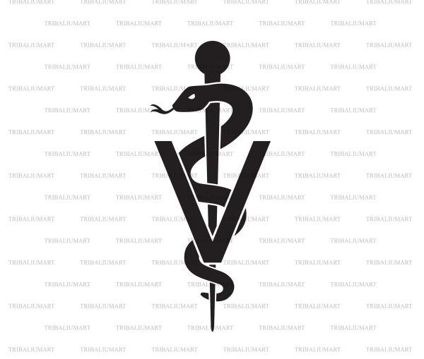 Veterinary Symbol Caduceus Snake with Stick. Rod of Asclepius. Hot on Sale