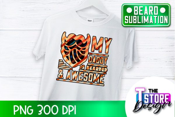 Beard Sublimation | Men Quotes | T-Shirt Design | PNG File Hot on Sale