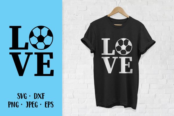 Love soccer ball SVG. Sports cut file Hot on Sale