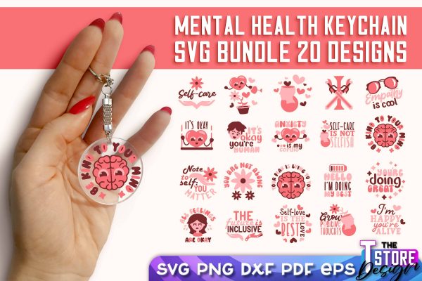Mental Health Keychain SVG | Motivational Quotes | Funny SVG Hot on Sale