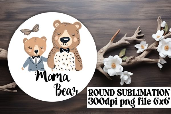 Sweet Mother s Day Bear Keychain, Adorable Mama Bear Art Sale