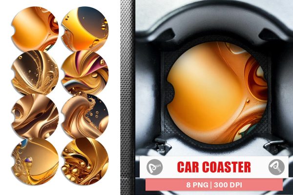 Car Coaster Wave Liquid Gold Online Sale
