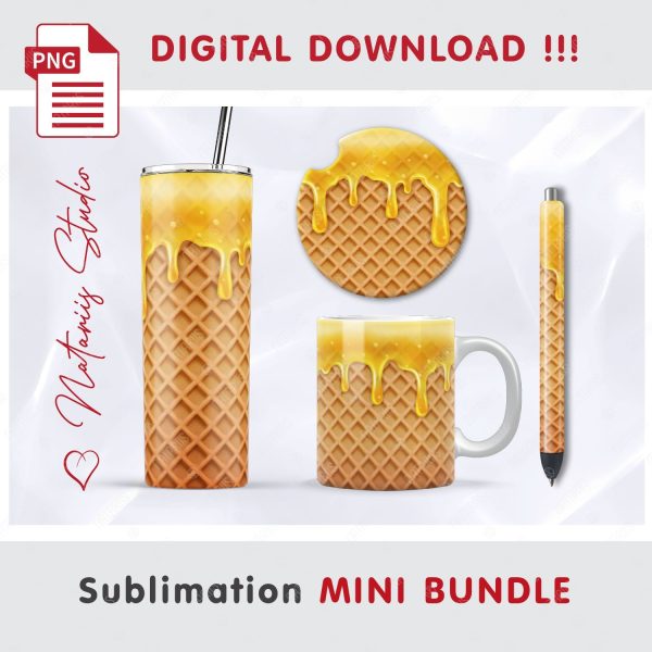 Dripping Honey Wafer Mini Bundle. Tumbler, Mug, Pen, Coaster. Online Sale