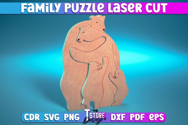Bear Family Puzzle Laser Cut | Puzzle Laser Cut Design | CNC File Hot on Sale
