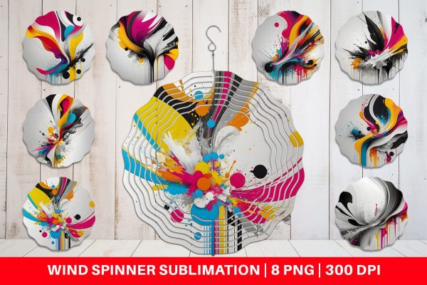Wind Spinner Abstract Vibrant Colors Discount