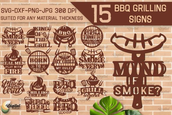 BBQ Grilling Sign Laser Cut Bundle. BBQ Sign SVG Laser Cut Files Hot on Sale