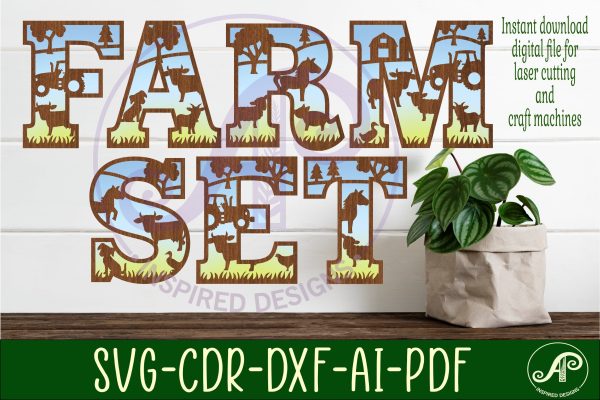 Farm theme alphabet set. 2 layer 59 letters. Discount
