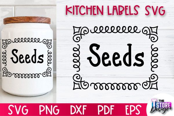 Kitchen Labels SVG Design | Home Design SVG | Jar Labels v.1 For Sale