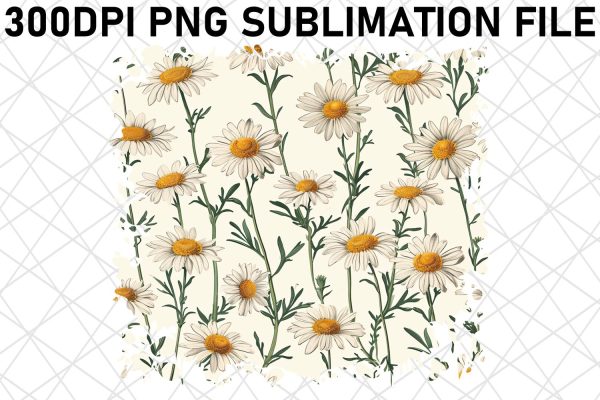 Radiant Meadow Sublimation Art, Floral Pattern PNG Design, Vibrant Blooms, Springtime Joy Discount