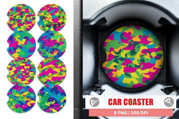 Car Coaster Camouflage Colorful Sale