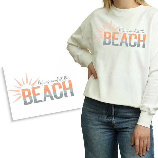 Life Is Good At The Beach Ombre DTF Transfer Supply