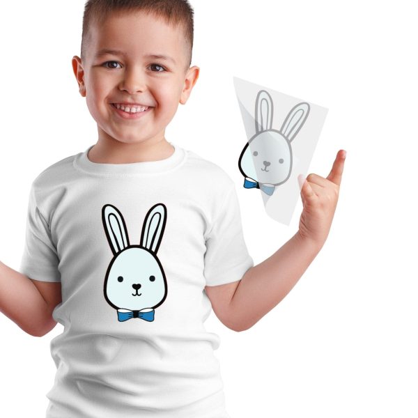 Bunny With Blue Bowtie DTF Transfer Online now