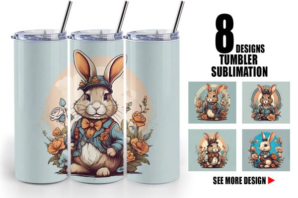 Tumbler Wrap Bunny and Flower For Discount
