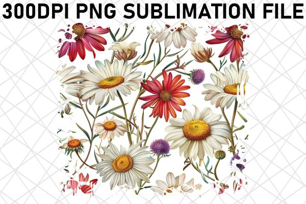 Springtime Bouquet Sublimation Art, Blossom Burst PNG Design, Blooming Delight, Floral Fantasy Discount