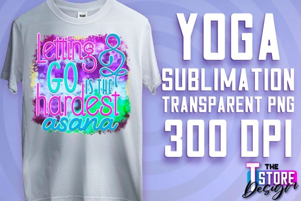 Yoga Sublimation | T-Shirt Design | PNG File v.1 For Sale