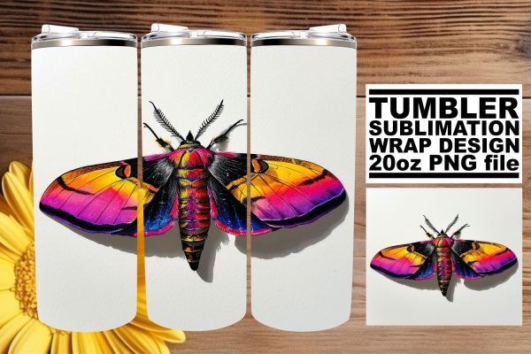Fluttering Delight: Sublimation Tumbler Wrap - 20oz, Butterfly Theme Online Hot Sale