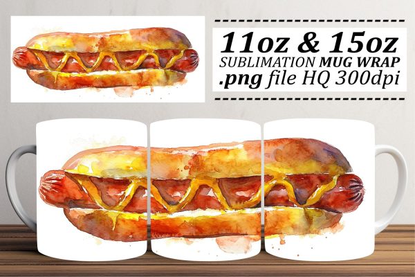 Savory Sensation Watercolor Foodie Mug Sublimation Online now