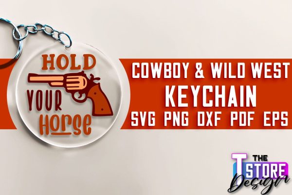 Cowboy & Wild West SVG | Keychain SVG | Cowboy Keychain Design Discount