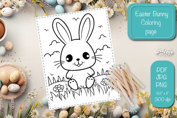 Easter Bunny Coloring pages Coloring printable coloring sheet Cheap