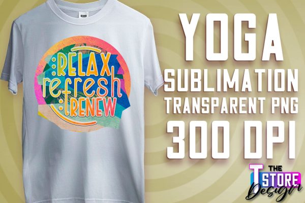 Yoga Sublimation | T-Shirt Design | PNG File v.2 on Sale