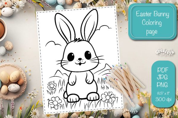 Easter Bunny Coloring pages Coloring printable coloring sheet on Sale