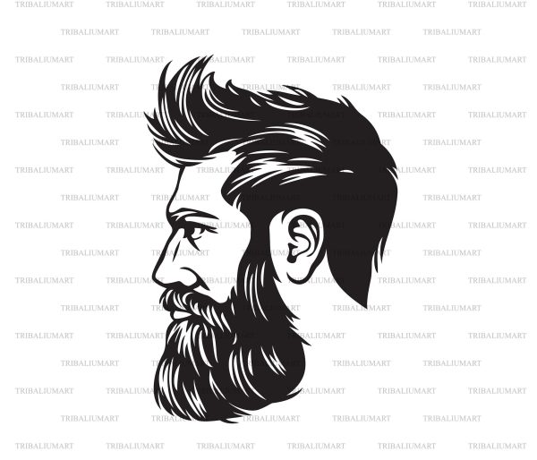 Hipster Fashion Man with Hair and Beard Online Hot Sale