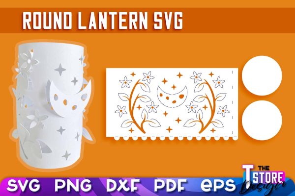 Round Lantern Papercut SVG | Paper Lantern SVG | Night Light Design Sale