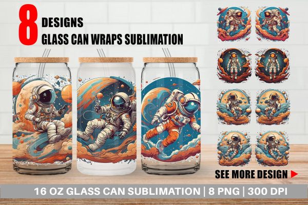 Glass Can Wrap Astronaut Illustration Online Hot Sale
