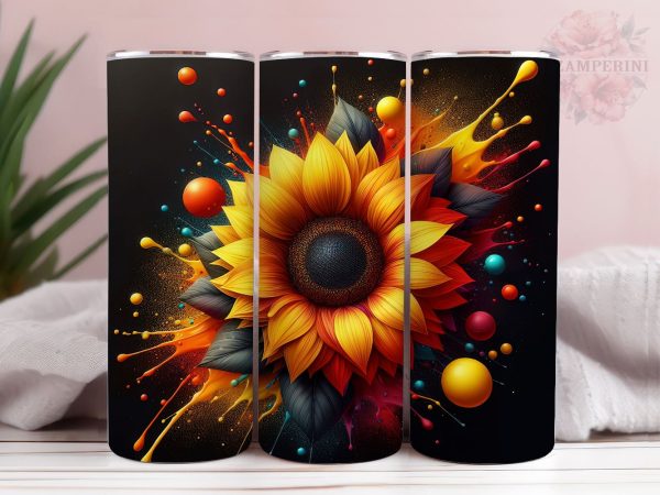 Tie Dye Sunflowers  20oz Tumbler Wrap PNG, Sunflowers Tumbler Png, Straight & Tapered Tumbler Wrap, Instant Digital Download For Cheap