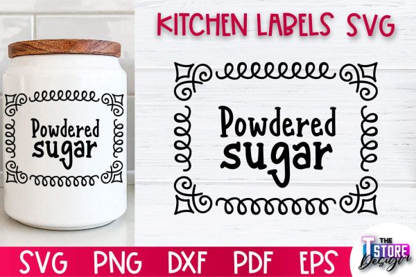 Kitchen Labels SVG Design | Home Design SVG | Jar Labels v.1 For Sale