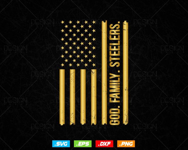 God Family Steelers Pro Us Flag Svg Png, Gift for Dad, Fathers Day Svg, Svg Files for Cricut For Cheap