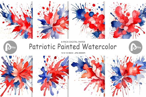 Digital Paper Patriotic Splash For Cheap
