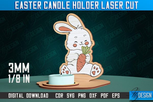 Easter Candle Holder Laser Cut | Happy Easter | CNC File Online Sale