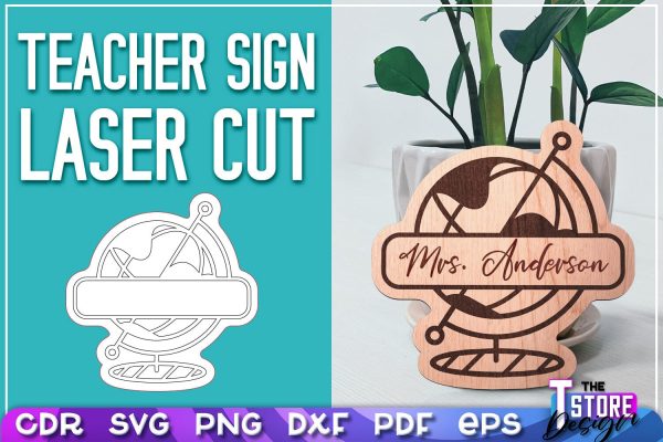 Teacher Sign Laser Cut | Teacher Gift Design | CNC Files on Sale