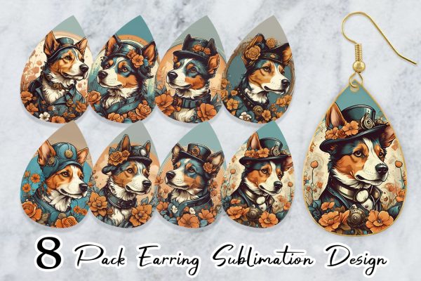 Earring Teardrop Steampunk Dog Online now