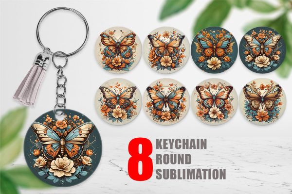 Keychain Butterfly and Flower Fashion
