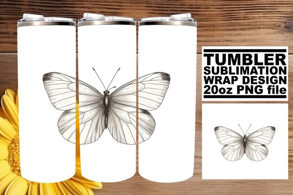 Butterfly Dreams: Sublimation Tumbler Wrap - 20oz, Spring Edition Fashion