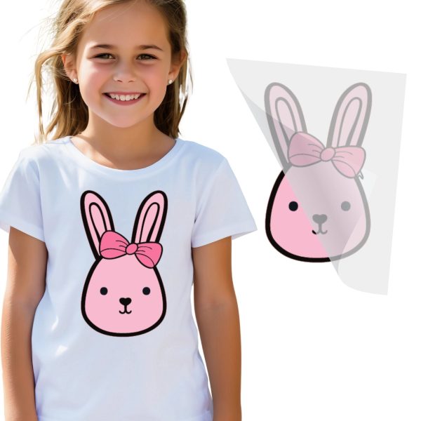 Pink Bunny Pink Bow DTF Transfer Online