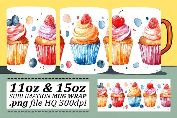 Flavor Explosion Fast Foodie Pattern Wrap for Mugs on Sale