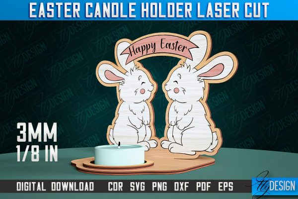 Easter Candle Holder Laser Cut | Happy Easter | CNC File Online now