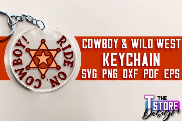 Cowboy & Wild West SVG | Keychain SVG | Cowboy Keychain Design For Discount