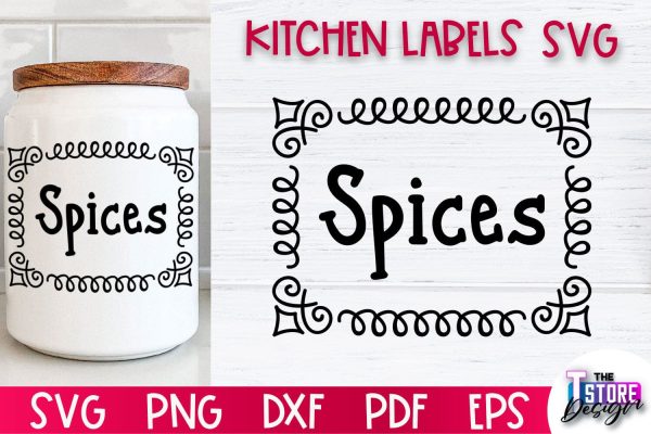 Kitchen Labels SVG Design | Home Design SVG | Jar Labels v.1 Supply